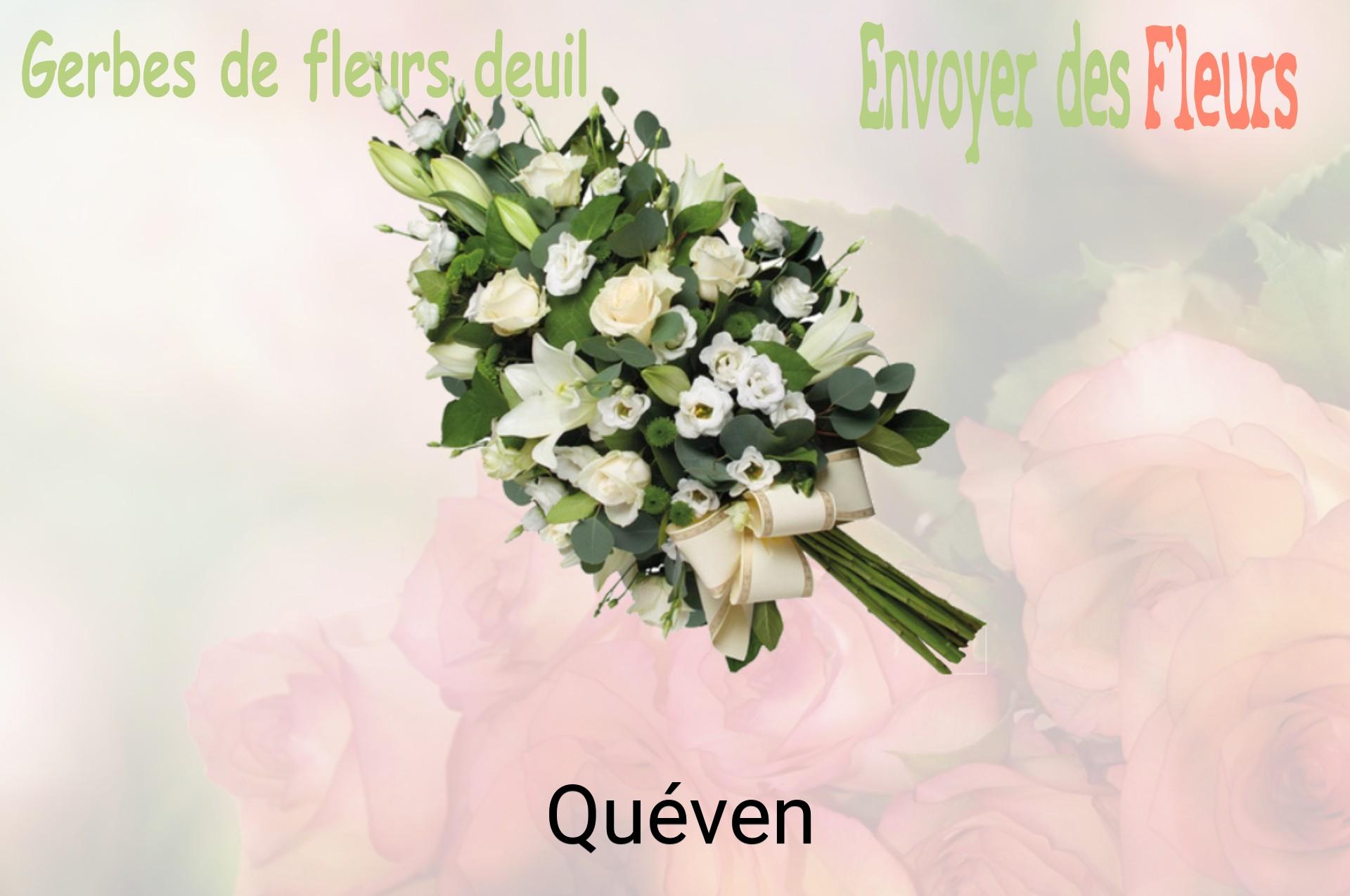 Gerbe de fleurs de deuil livrée à Quéven